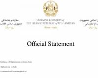Statement by the Embassy and Mission of the Islamic Republic of Afghanistan in Rome Condemning Women’s and Girls’ Rights Violation in Afghanistan